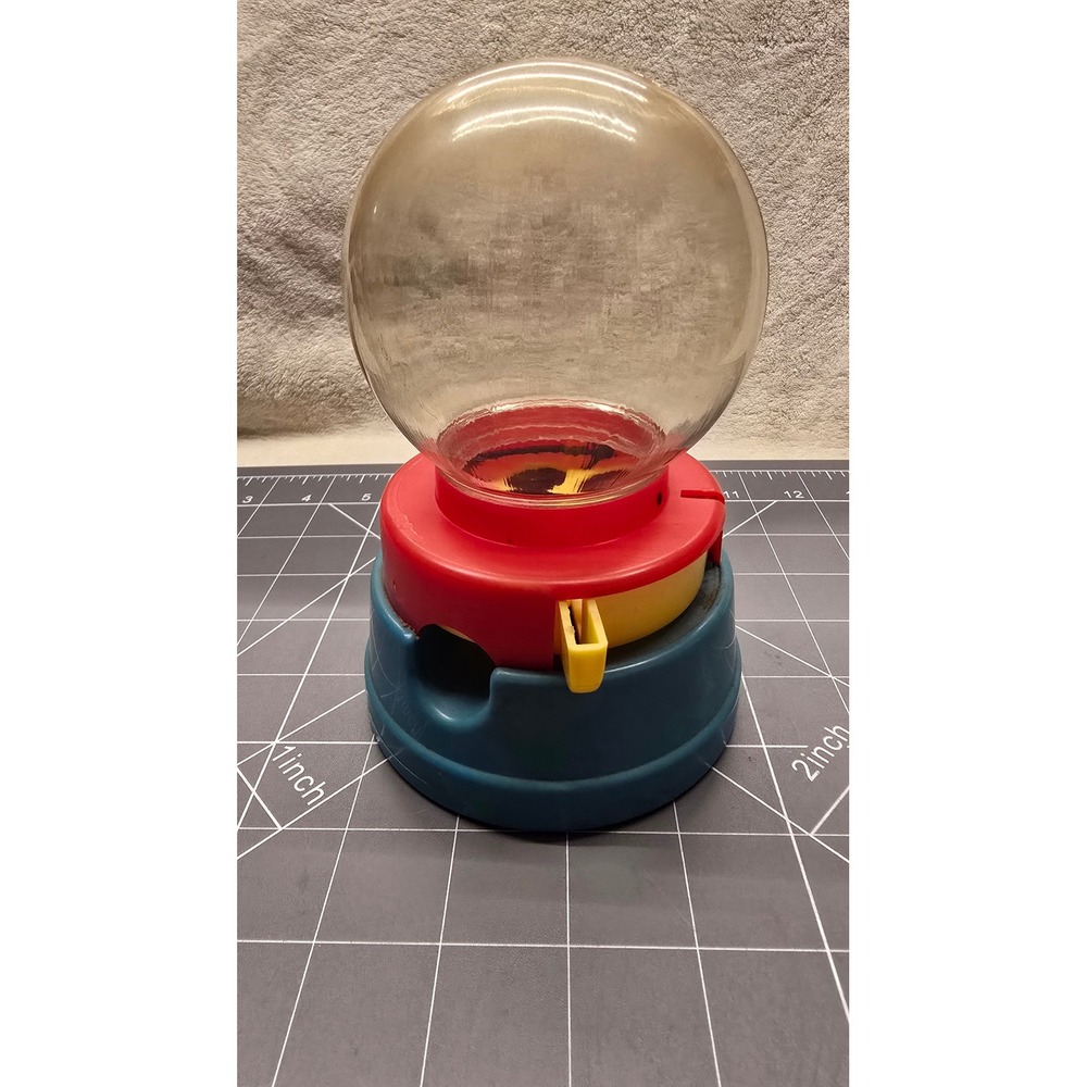 Vintage Arrow Industries Plastic Gumball Machine Bank Red Blue Yellow 9 Inch